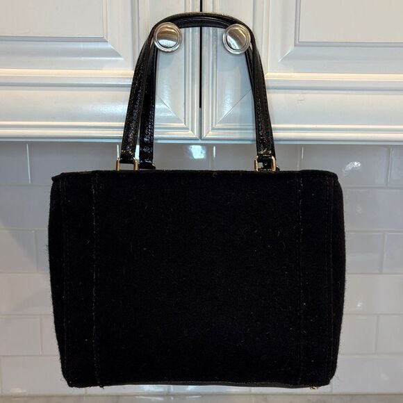 Kate Spade Purse Handbag Quinn Beantown Wool Button Satchel Pocketbook - Picture 4 of 16